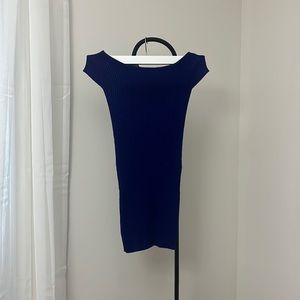 Off shoulder sweater dress